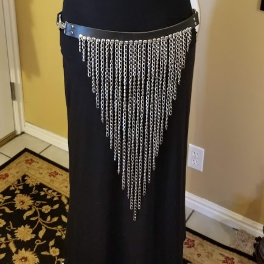 Waterfall Leather Chain Belt & Waterfall Choker